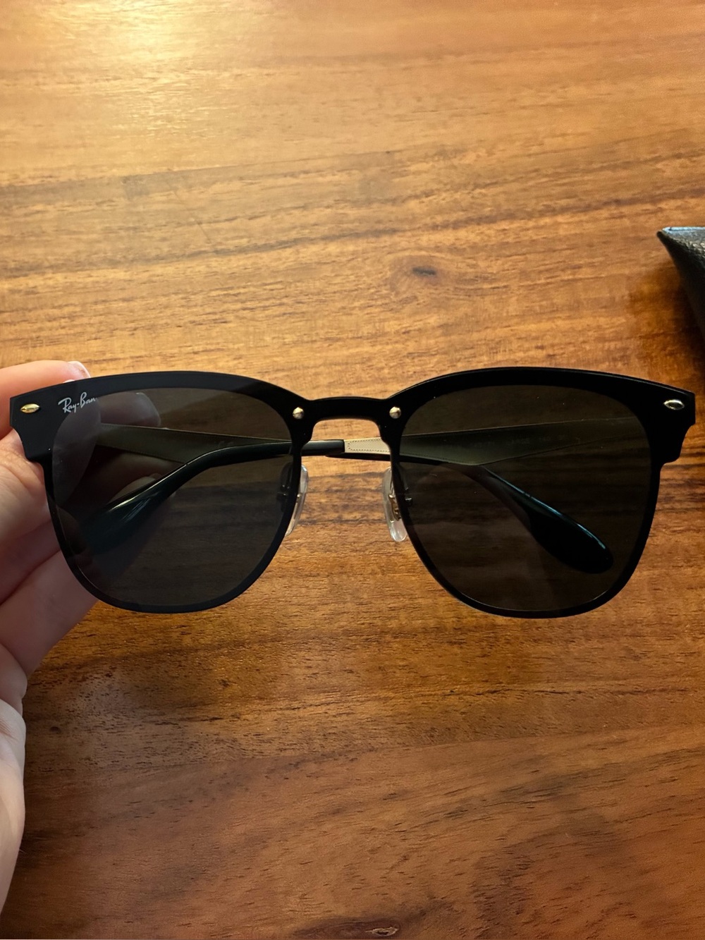 Ray-Ban Women’s Black Sunglasses with Dark Lenses Gold Trim